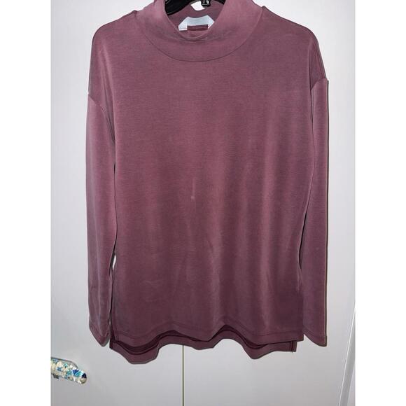 FLX Activewear Solace TunicTop LongSleeve Womens S Travel Leisure Mock Neck Pink - Picture 3 of 9